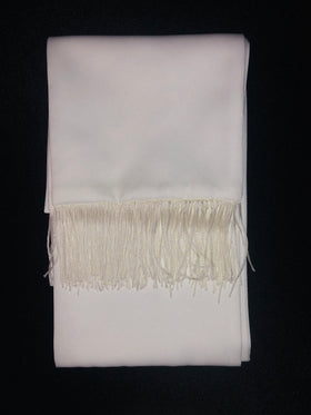 Scarf, White with fringe